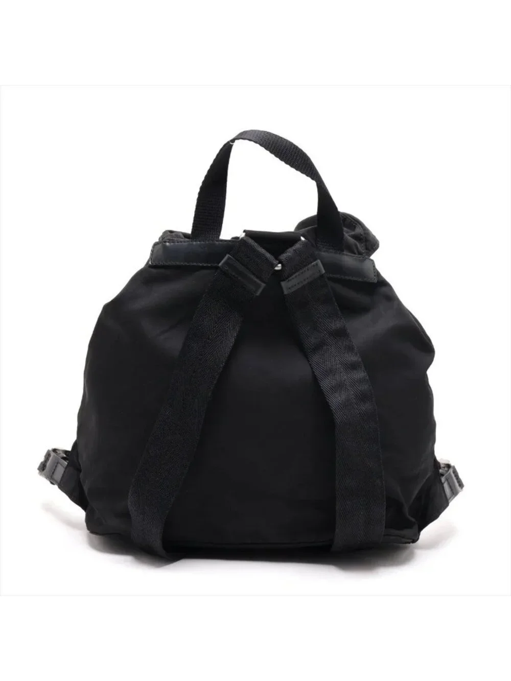 Prada Tessuto Nylon Triangle Logo Leather Backpack Shoulder Bag